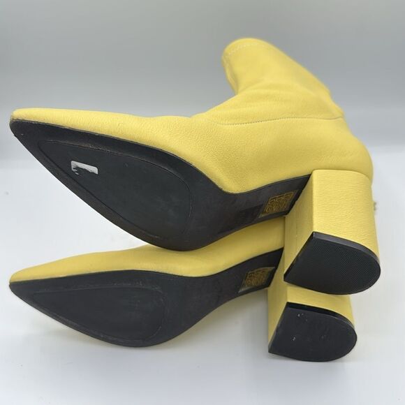 NIB Anine Bing Chloe Leather Ankle Boots Popcorn Yellow Size 37/ US 7 - Picture 13 of 16